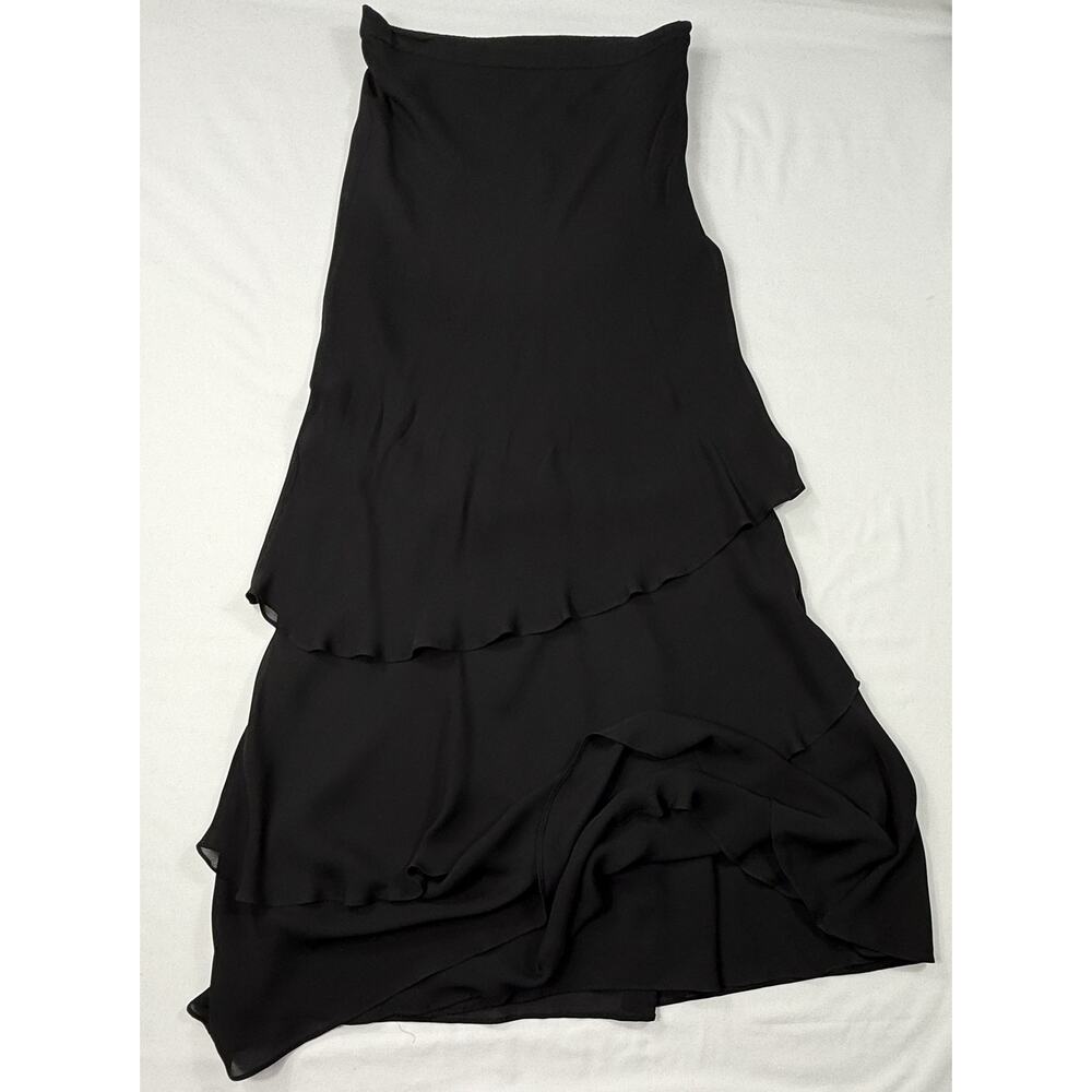 St. John Evening by Marie Gray, VTG Black Layered Silk Chiffon Dress Sz 2 - Picture 2 of 10